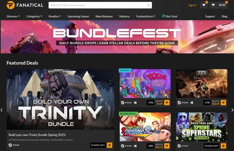 Fanatical Homepage