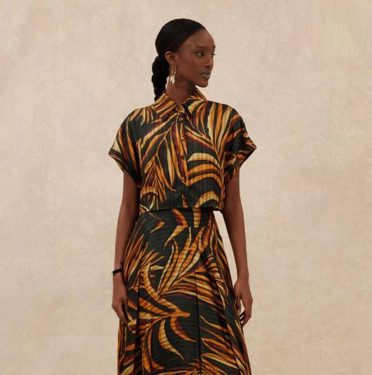 Γυναικείο Πουκάμισο Lace, Χρώμα μαύρο-πορτοκαλί