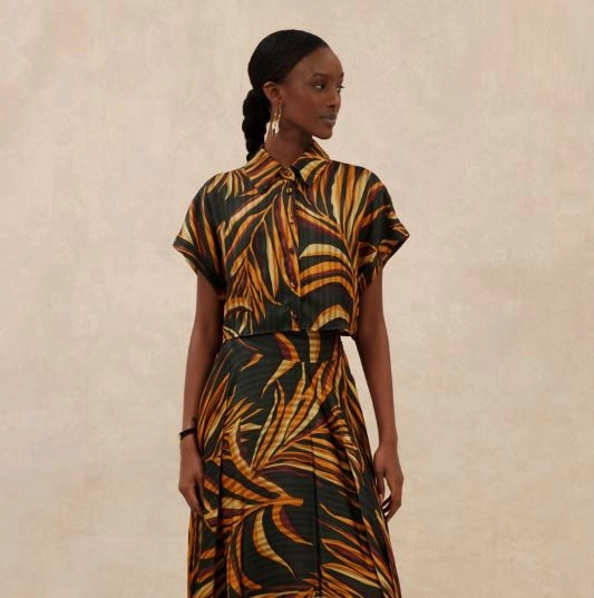 Γυναικείο Πουκάμισο Lace, Χρώμα μαύρο-πορτοκαλί