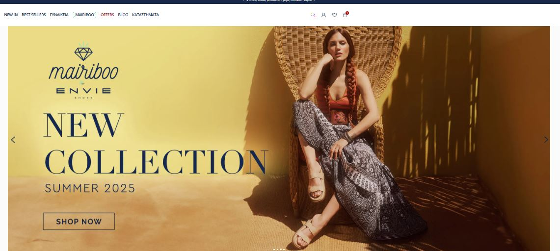 Envie Shoes Homepage